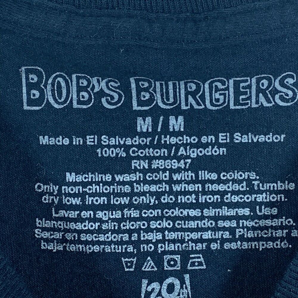 Bob's Burgers Mens Black T-Shirt Medium Family Cartoon Characters Tee - Picture 4 of 4